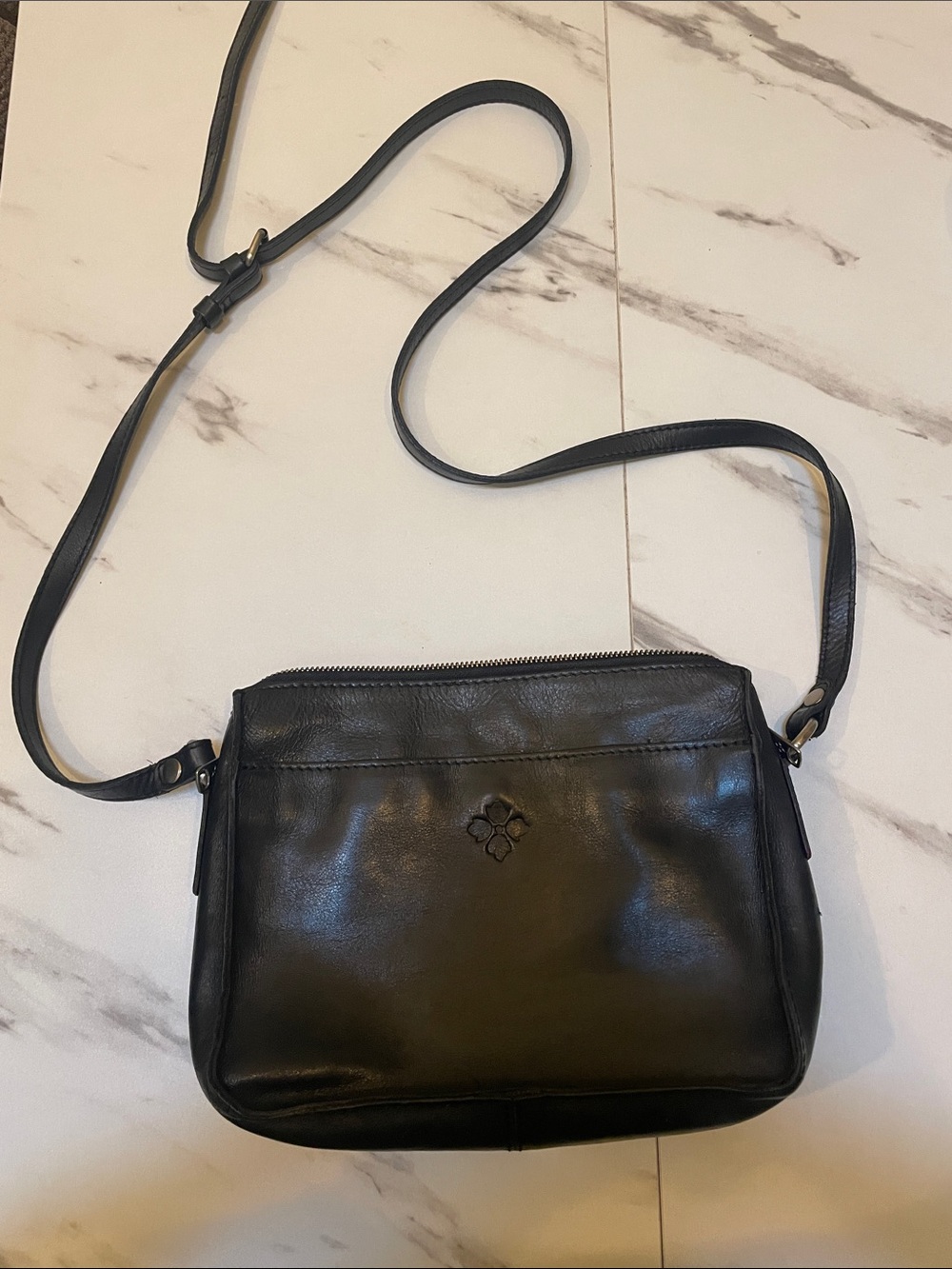 Patricia Nash Black Leather Crossbody Bag - Classic Everyday Shoulder Bag